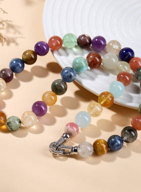 韦雪同款天然多宝水晶项链