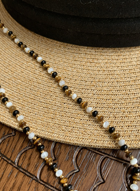 焦糖咖啡～虎眼石美拉德风轻奢高级感项链锁骨链叠戴小众手工串珠