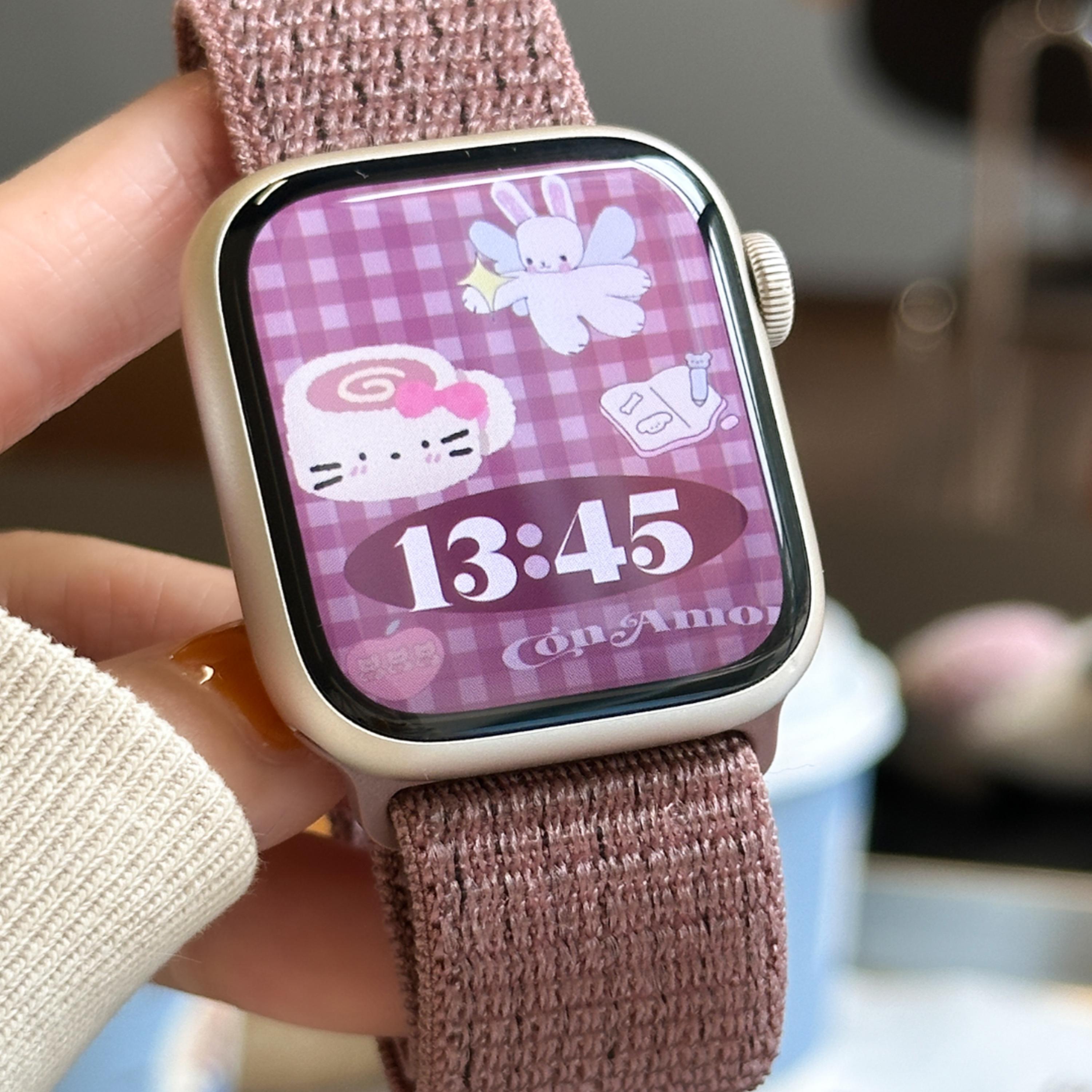 CA. 新色烟紫适用于苹果手表AppleWatch表带编织魔术贴iWatch9876 - 图2
