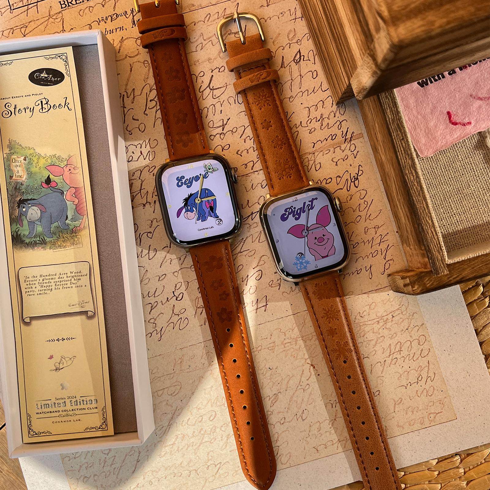 CA.《LongLongAgo》中古油蜡压纹精致可爱真皮iwatch表带适用苹果,淘宝优惠券,粉丝福利购,淘宝优惠卷