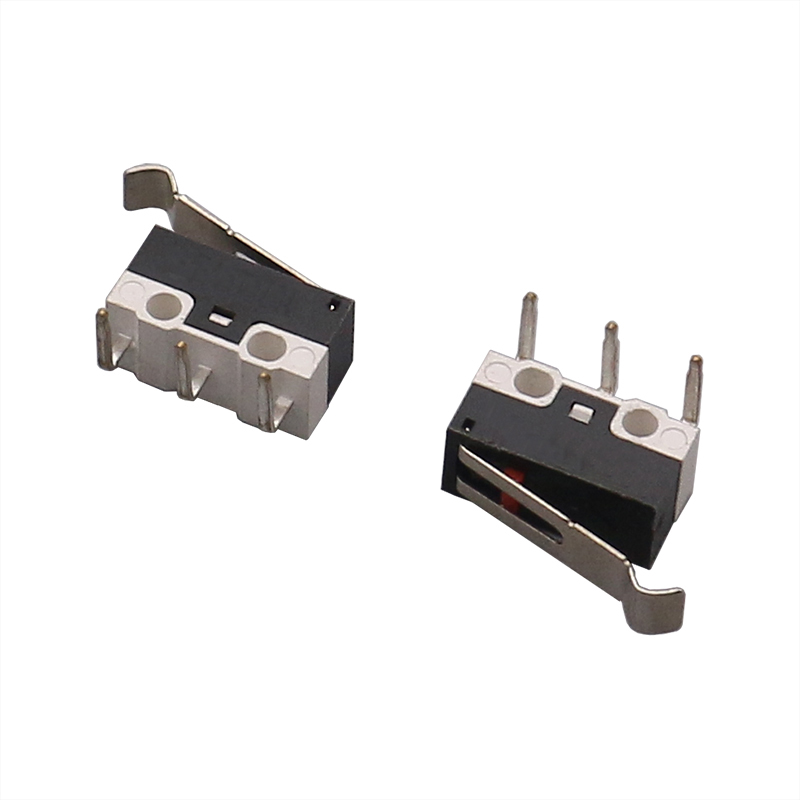 微动开关MS-011反方向触点开关三脚卧式弯脚带柄弯柄鼠标微动开关 - 图3