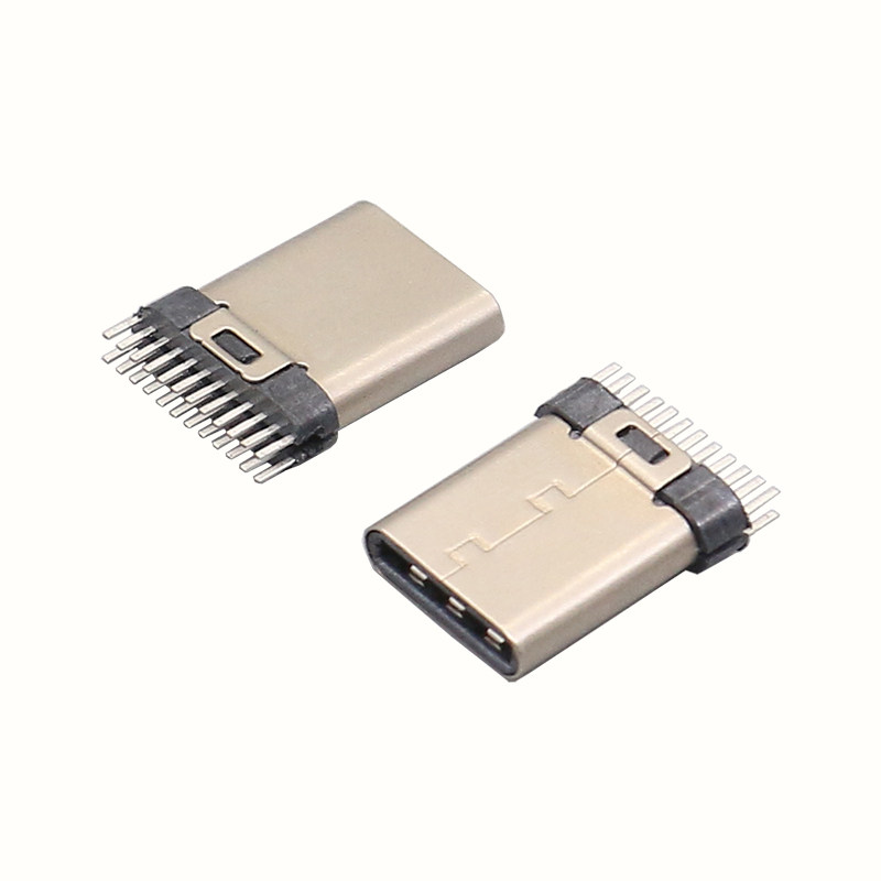 USB3.1公座Type-C 24P公座夹板式连接器快速充电接口正反插公头_虎窝淘