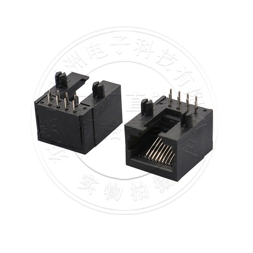 RJ45网络插座58款8P8C全塑卧式开口式RJ网口插座母座连接器接口 - 图1