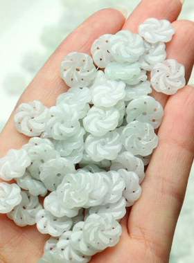 diy翡翠时来运转六瓣花散件饰品