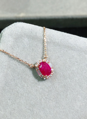 【红色梦境】s925银天然鸽血红宝石项链日常百搭吊坠女520礼物