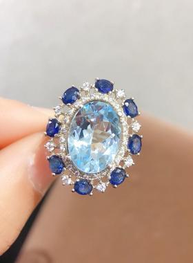 新款奢华彩宝戒指超闪仿天然