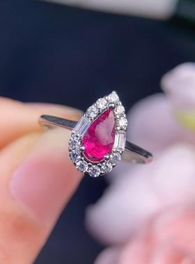 天然红宝石戒指女款10*12mm