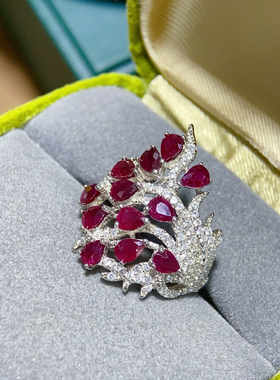 天然鸽血红红宝石戒指保真支持全球复检母亲节送妈妈礼物女友礼物