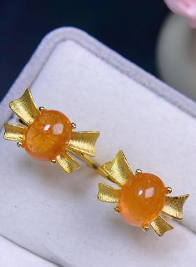 天然蓝欧泊石S925银镀铂金戒指