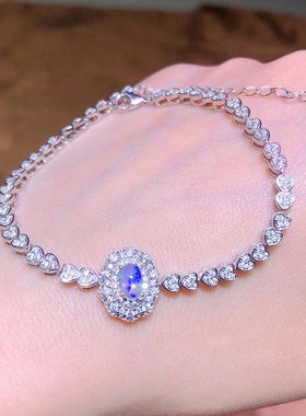 天然白欧泊手链星空变彩复古彩欧泊耳坠耳环耳饰手串蛋白石水晶女