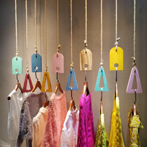 Clothing Store Rings Hanging Clothes Chain Sub Hanger Frames Upper Wall Hanger Shop Retro Hemp Rope Wooden hanging