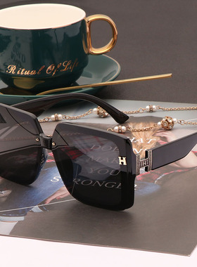 橙色大框方形偏光太阳镜女高级感