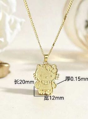 钛钢不掉色helloKitty项链女可爱KT猫吊坠小众学生百搭锁骨链饰品