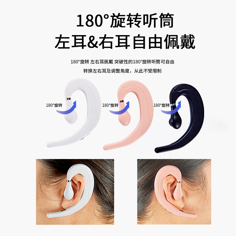 2021新款蓝牙耳机不入耳运动开车迷你挂耳式华为苹果vivo通用耳机-图1