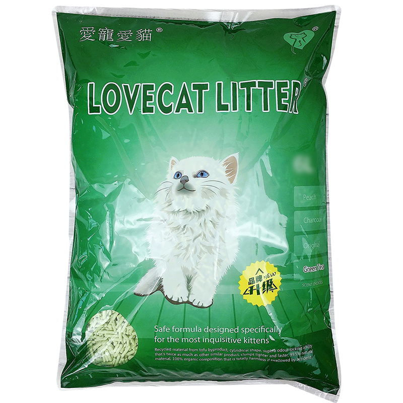 lovecat猫砂豆腐砂绿茶原味豆腐结团除臭天然植物青竹猫砂猫沙-图3