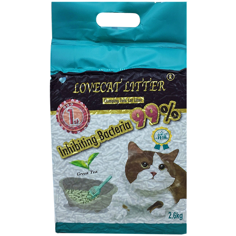 lovecat猫砂豆腐砂原味/绿茶豆腐结团除臭植物无尘猫砂猫沙2.5kg - 图3