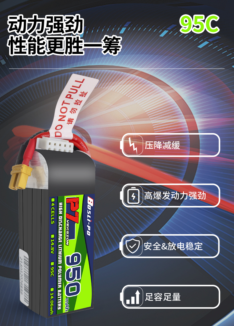 BosLi-po博氏P7 FPV 95C 600/650/850/950mAh 3S/4S/6S锂电池-图3