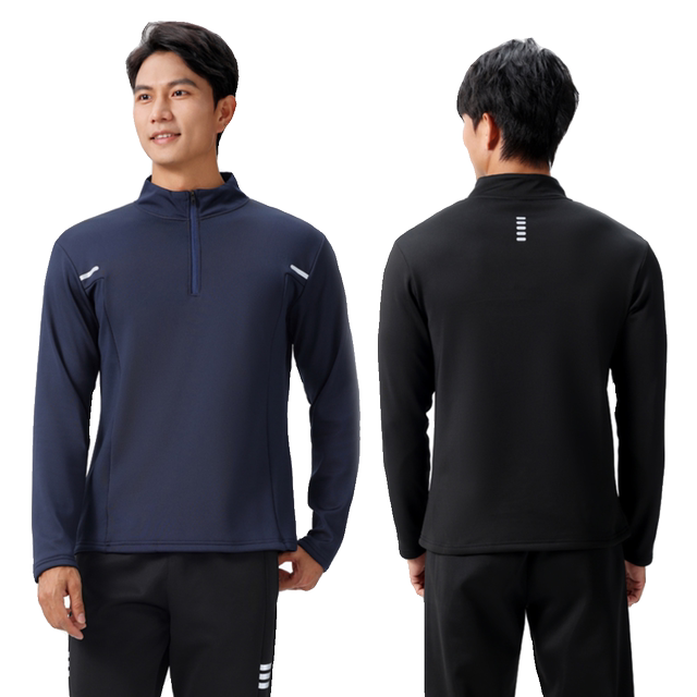 Orange Yijia half-zip quick-drying long-sleeved fitness clothes for men