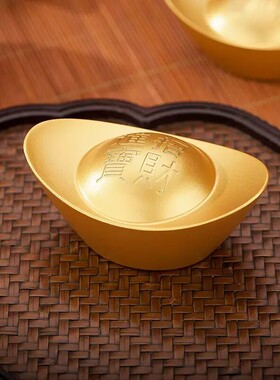 实心合金沙金元宝摆件聚宝盆配件
