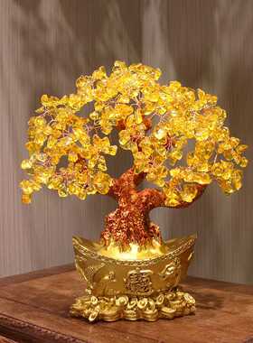 水晶摇钱发财树摆件开业乔迁礼品