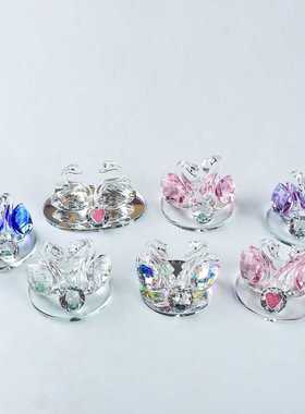 新婚水晶天鹅电视酒柜摆件创意