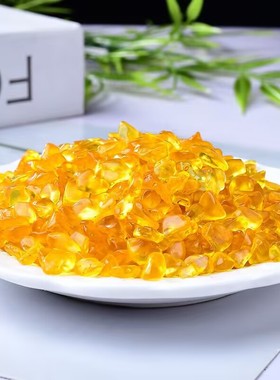 黄水晶碎石摆件水晶聚宝盆配件