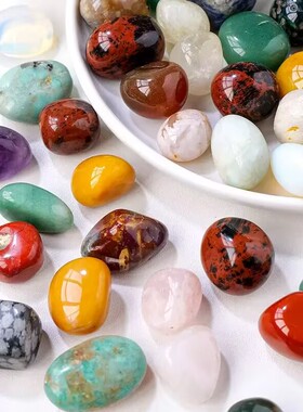 天然水晶滚石摆件原石打磨装饰品