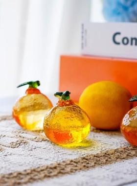 水晶玻璃橘子摆件橙子仿真水果