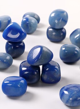 天然水晶蓝东陵滚石摆件装饰品