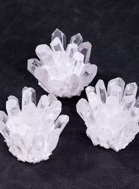 天然白水晶簇摆件装饰品原石打磨