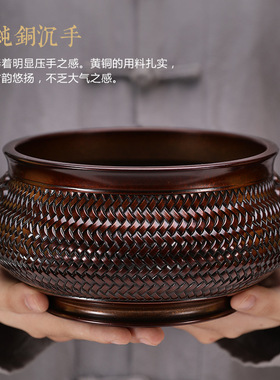 黄铜双耳狮首香炉摆件室内熏香炉