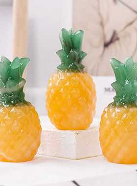 装饰品电视柜天然玉石菠萝摆件