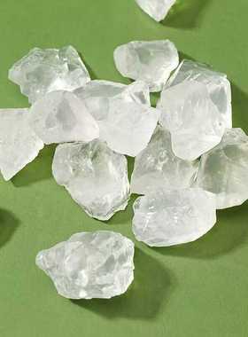 纯天然白水晶原石鱼缸石装饰净化