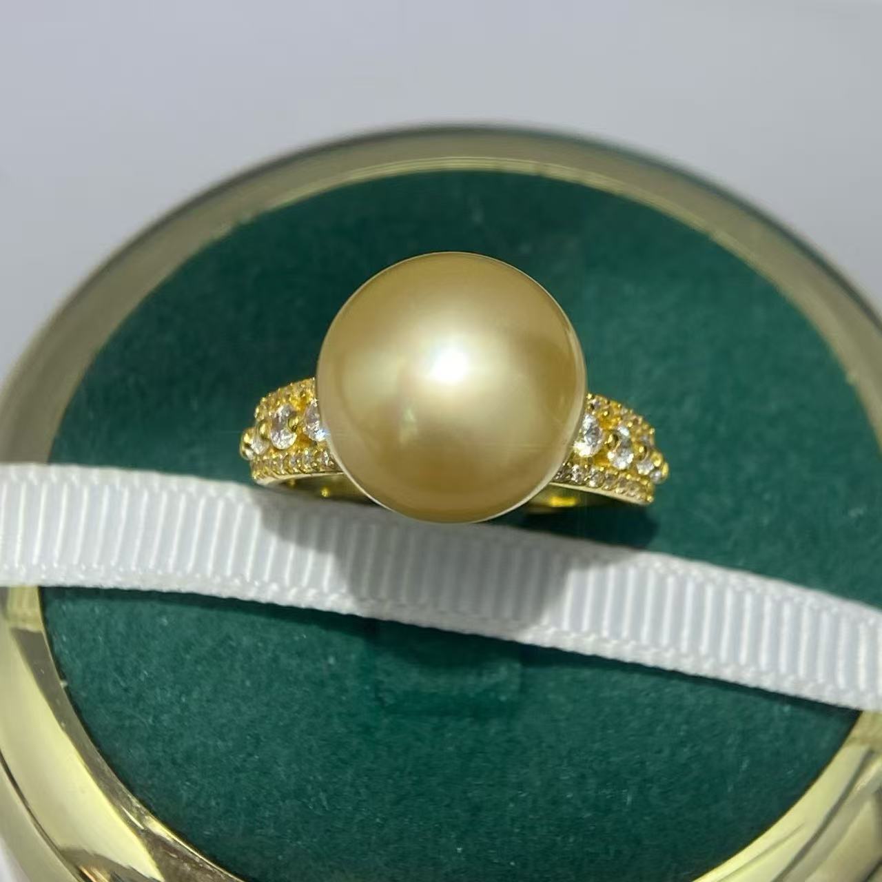 DIY accessories natural pearl S925 sterling silver fashion personalized adjustable ring with 6-12mm round beads