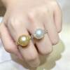 DIY accessories natural pearl S925 sterling silver fashion personalized adjustable ring with 6-12mm round beads