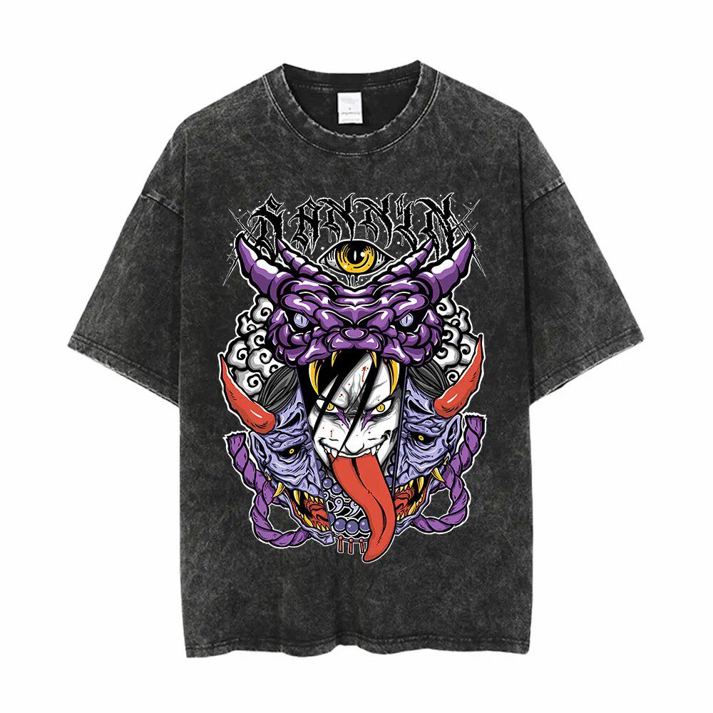 原宿街头服饰水洗火影忍者动漫T恤Naruto纯棉男夏季短袖复古做旧T,淘宝优惠券,粉丝福利购,淘宝优惠卷