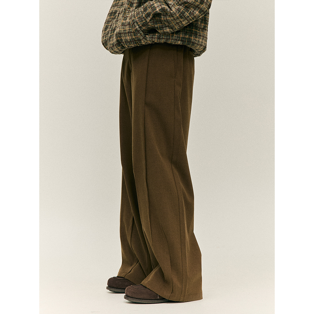 LR MADE 24AW 三角立体活褶 百搭直筒垂感抗皱廓形休闲西裤 - 图2