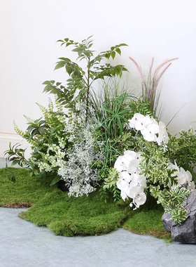 仿生青苔装饰室内微景观墙边过道假植物橱窗花假苔藓绿植造景组合
