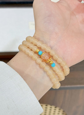 双叠戴手链女款小众招财纳福气质设计精致手串风小众ins串珠手串