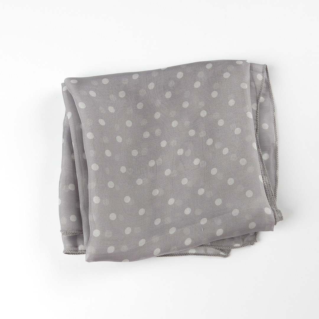 【清仓微瑕】波点小方巾丝巾女高级感桑蚕丝灰色春秋冬季真丝围巾,淘宝优惠券,粉丝福利购,淘宝优惠卷