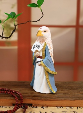 外五行老鹰手工摆件书房桌面