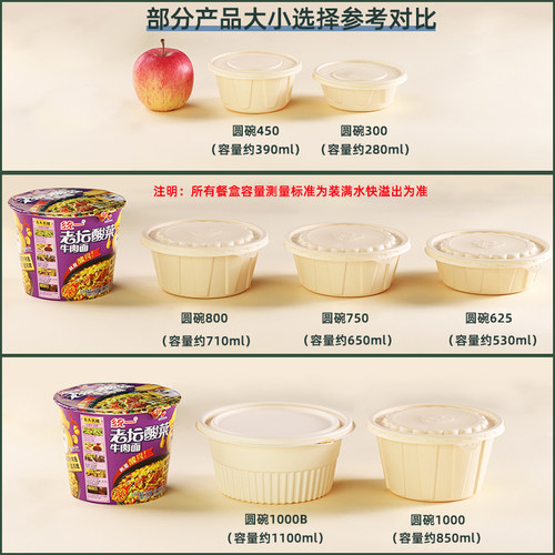 可降解一次性玉米淀粉环保餐盒食品级碗家用饭盒四分格外卖打包盒 - 图0