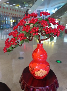 新做一批大号红果硕果累累迎客松摆件 ！福禄平安！鸿运当头！
