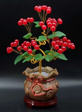 新做一批钱袋红果摇钱树摆件！鸿运当头！硕果累累！