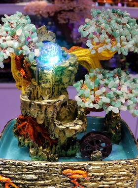 天然水晶休闲水车风水树摆件，净化保湿空气 新做一批风水树