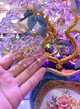 白水晶金枝玉叶摇钱树招财树摆件        精选大颗粒天然白水晶
