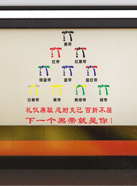 跆拳道馆武术标语文字墙面装饰