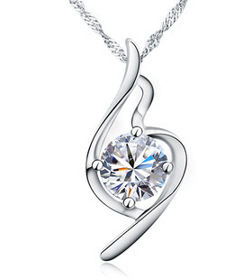 纯银项链吊坠闺蜜紫水晶原创毛衣