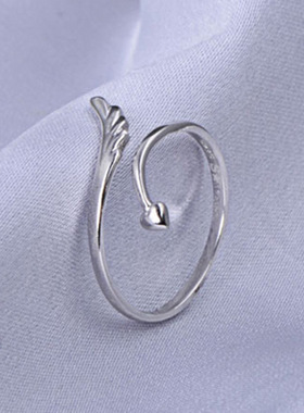 韩版一箭穿心天使翅膀开口戒指