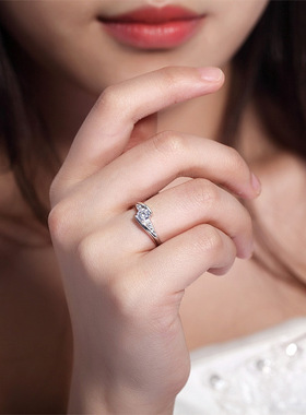 纯银仿真情侣开口对戒